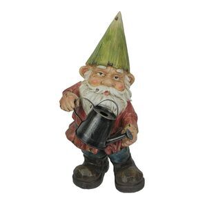Garden Gnome With Watering Can Home Garden Decor Sculpture Lawn Yard Decoration